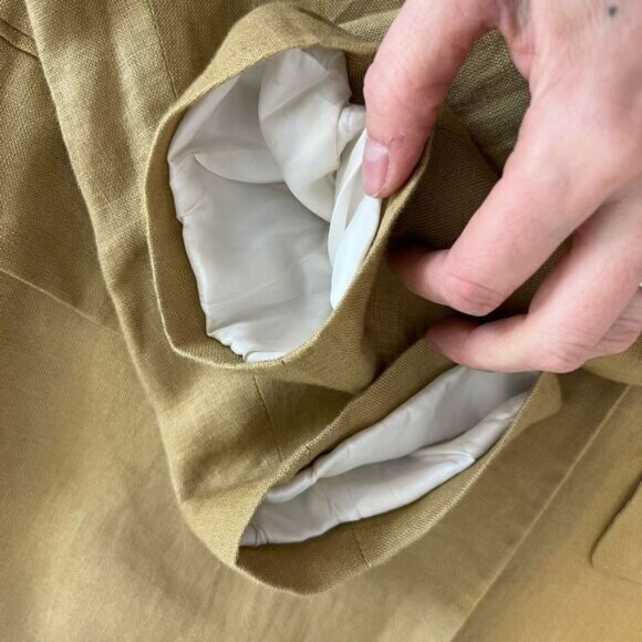 ZARA Double Breasted Tailored Blazer Coat Linen Women Medium Classic Minimalist - Picture 6 of 15